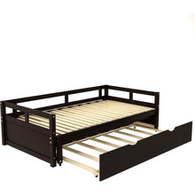 Carregar imagem no visualizador da galeria, Extending Daybed with Trundle, Wooden Daybed with Trundle, Espresso
