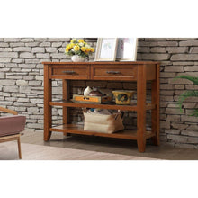 Load image into Gallery viewer, Console Sofa Table with 2 Storage Drawers and 2 Tiers Shelves, Mid-Century Style 42&quot; Solid Wood Buffet Sideboard for Living Room Furniture Kitchen Dining Room Entryway Hallway, Brown
