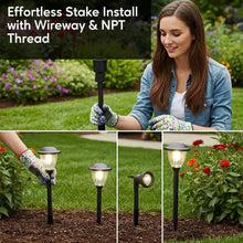 Carregar imagem no visualizador da galeria, 8-Inch Lawn Stakes with Side Wireway | 1/2 NPT Thread (Pack of 2)
