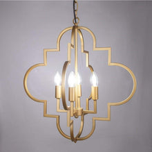 Load image into Gallery viewer, Wellmet Orb Chandelier Lighting Gold 4-Light, Candle Style Geometric Dining Room Light Fixtures Hanging Foyer, Entryway, Hallway, Dining Room and Living Room, 22.4 inches Di
