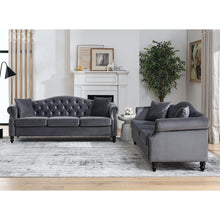 Carregar imagem no visualizador da galeria, 3-seater + 3-seater Combination sofa.Grey Velvet W834S00064
