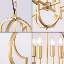 Load image into Gallery viewer, Wellmet Orb Chandelier Lighting Gold 4-Light, Candle Style Geometric Dining Room Light Fixtures Hanging Foyer, Entryway, Hallway, Dining Room and Living Room, 22.4 inches Di
