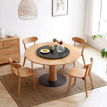 Carregar imagem no visualizador da galeria, Dining chair wooden FAS grade oak natural wood made in North America 100% dirt-free wood chair solid chair table chair wooden living room chair simple and natural 46.5 x 54 x 80cm
