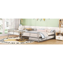 Load image into Gallery viewer, Full XL Over Queen Metal Bunk Bed with Trundle, Silver
