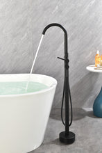 Cargar imagen en el visor de la galería, Mount Bathtub Faucet Freestanding Tub Filler Matte Black Standing High Flow Shower Faucets with Handheld Shower Mixer Taps Swivel Spout
