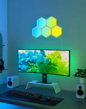 Carregar imagem no visualizador da galeria, Govee Glide Hexagon Smart Color Changing Plug-In Wi-Fi Enabled Integrated LED Light Panels (5-Piece)
