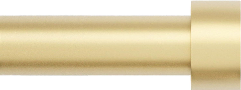 Zeerobee Curtain Rods for Windows 48 to 84, 1 Inch Gold Curtain Rod Set, Heavy Duty Drapery Rods with Adjustable Curtain Rods, Outdoor Modern Curtain