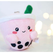 Carregar imagem no visualizador da galeria, ABC Boba Tea Plush Pink Berry Cute Stuffed Animal Toy for Wallet, Backpack or Purse 5&quot;
