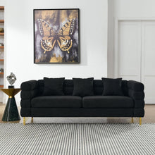 Carregar imagem no visualizador da galeria, 3-seater + 3-seater Combination sofa.BLACK teddy
