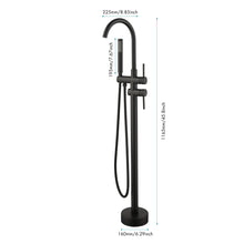 Cargar imagen en el visor de la galería, Mount Bathtub Faucet Freestanding Tub Filler Matte Black Standing High Flow Shower Faucets with Handheld Shower Mixer Taps Swivel Spout
