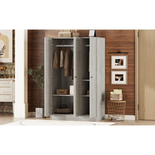Carregar imagem no visualizador da galeria, 3-Door Shutter Wardrobe with shelves, Gray
