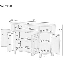 Load image into Gallery viewer, Curved Design Storage Cabinet made of Fraxinus Mandschuric Solid Wood Veneer, Featuring Four Doors and Adjustable Shelves, Suitable for Corridors, Entrances and Study.

