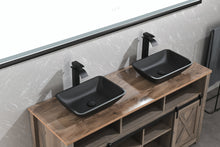 Cargar imagen en el visor de la galería, 13.0&quot; L -18.13&quot; W -4&quot; H Matte Shell Glass Rectangular Vessel Bathroom Sink in Black with Matte Black Faucet and Pop-Up Drain in Matte Black
