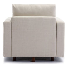 Carregar imagem no visualizador da galeria, 2 Seat Module Sectional Sofa Couch With 1 Ottoman for living room,Seat Cushion and Back Cushion Non-Removable and Non-Washable,Cream
