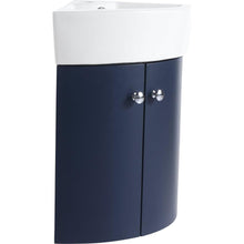 Load image into Gallery viewer, Corner Bathroom Vanity Sink Combo for Small Space Wall Mounted Cabinet Set, Ceramic Sink (BB)
