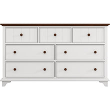 Cargar imagen en el visor de la galería, 3 Pieces Wooden Captain Bedroom Set Full Bed with Trundle, Nightstand and Dresser, White + Walnut
