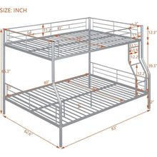 Load image into Gallery viewer, Full XL Over Queen Metal Bunk Bed, Sliver

