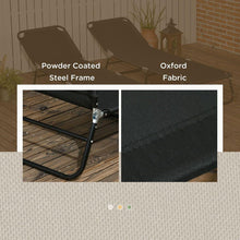 Load image into Gallery viewer, 2 Piece Folding Chaise Lounge Pool Chairs, Outdoor Sun Tanning Chairs with 5-Level Reclining Back, Steel Frame for Beach, Yard, Patio, Black
