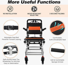 Carregar imagem no visualizador da galeria, Ultra-Light Transport Wheelchair - Folding Portable Wheelchair with Hand Brake - Trolleys for Elderly Aircraft Travel with Bag

