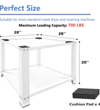 Load image into Gallery viewer, Royxen 4.0 Laundry Pedestal 20&quot; Height Universal Fit 700lbs Capacity, Washing Machine Base Stand Dryer Base Platform Heavy Duty, 28&quot; Wide (White)
