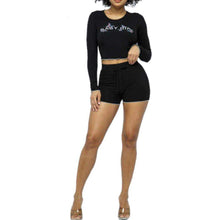 Carregar imagem no visualizador da galeria, BABY GIRL PRINT RIBBED SHORT SET
