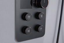 Load image into Gallery viewer, 12-Inch Or 16 inch Non-LED Oil Rubbed Bronze (ORB) Ceiling-Mounted 4-Way Thermostatic Valve with Wall-Mounted 12-Inch Rain Head, Body Jets, and Dual Functionality
