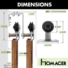 Load image into Gallery viewer, Double Track U-Shape Bypass Sliding Barn Door Hardware Kit - T-Shape Design Roller
