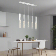 Load image into Gallery viewer, Hanging crystal light fixture for lobby, staircase, loft, stairwell
