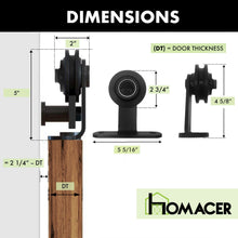 Load image into Gallery viewer, Non-Bypass Sliding Barn Door Hardware Kit - T-Shape Design Roller
