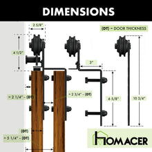 Load image into Gallery viewer, Single Track Bypass Sliding Barn Door Hardware Kit - Straight Design Roller
