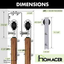 Load image into Gallery viewer, Double Track U-Shape Bypass Sliding Barn Door Hardware Kit - Classic Design Roller
