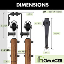 Load image into Gallery viewer, Double Track U-Shape Bypass Sliding Barn Door Hardware Kit - Arrow Design Roller
