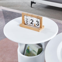 Carregar imagem no visualizador da galeria, 2 Pieces White MDF Round Coffee Table Set for Living Room, Bedroom
