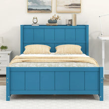 Load image into Gallery viewer, Full Size Platform Bed with Drawers and Storage Shelves, Blue

