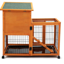 Load image into Gallery viewer, Detachable Rabbit Hutch with Removable Tray and Rolling Casters, Orange
