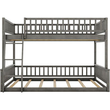 Carregar imagem no visualizador da galeria, Full XL over Queen Bunk Bed with Ladder and Guardrails, Gray
