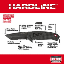 Carregar imagem no visualizador da galeria, Milwaukee 48-22-1998 3 in. HARDLINE™ Serrated Tanto Blade Pocket Knife
