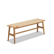 Load image into Gallery viewer, (1.2M) Woven Design Natural Oak Wood Dining Bench Bed Bench for Dining Room, Bedroom, Bathroom
