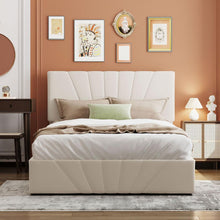 Load image into Gallery viewer, Full size Upholstered Platform bed with a Hydraulic Storage System - Beige
