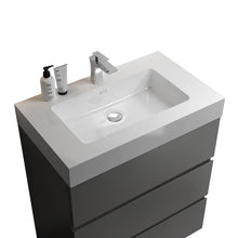 Cargar imagen en el visor de la galería, Alice 30&quot; Gray Bathroom Vanity with Sink, Large Storage Freestanding Bathroom Vanity for Modern Bathroom, One-Piece White Sink Basin without Drain and Faucet
