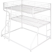 Carregar imagem no visualizador da galeria, Full XL over Twin XL over Queen Size Triple Bunk Bed with Long and Short Ladder,White
