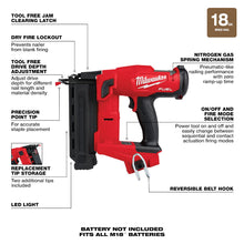 Carregar imagem no visualizador da galeria, Milwaukee 2746-20 M18 FUEL™ 18 Gauge Brad Nailer
