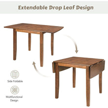 Load image into Gallery viewer, 3-Piece Wood Drop Leaf Breakfast Nook Dining Table Set with 2 X-back Chairs for Small Places, Brown
