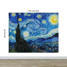 Cargar imagen en el visor de la galería, Vincent Van Gogh&#39;s The Starry Night Painting Wallpaper Mural.  #6742
