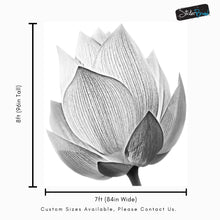 Load image into Gallery viewer, Black and White Lotus Flower Wall Mural #6116
