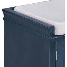Load image into Gallery viewer, Storage Bench with 2 Drawers and 2 Cabinets, Shoe Bench with Removable Cushion for Living Room, Entryway (Antique Navy)
