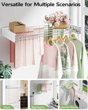 Cargar imagen en el visor de la galería, Vikaqi Wall Mounted Clothes Drying Rack 40 inches, Foldable Wall Mount Laundry Drying Rack Folding Indoor, Drying Rack Clothing Collapsible, Towel Dry
