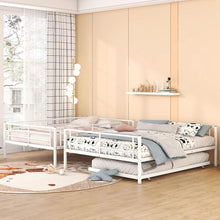 Load image into Gallery viewer, Full XL Over Queen Metal Bunk Bed with Trundle, White
