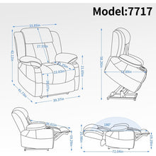 Load image into Gallery viewer, Dual Motor Infinite Position Up to 350 LBS Leatheraire Power Lift Recliner Chair, Heavy Duty Motion Mechanism with 8-Point Vibration Massage and Lumbar Heating, Stainless steel Cup Holders, Brown
