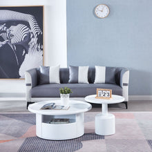 Cargar imagen en el visor de la galería, 2 Pieces White MDF Round Coffee Table Set for Living Room, Bedroom
